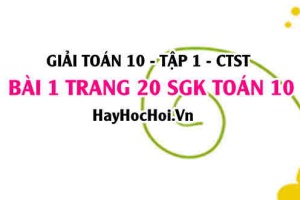 Giải bài 1 trang 20 Toán 10 tập 1 SGK Chân trời sáng tạo